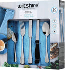 Wiltshire Stainless Steel Baguette Cutlery, Silver (50 Pieces Set)