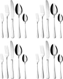 Tongke Flatware Set 20 Pieces, Stainless Steel Cutlery Set Silverware Set with Knife Spoon Fork, Service for 4, Dishwasher Safe, Ideal for Home Daily Use, Silver