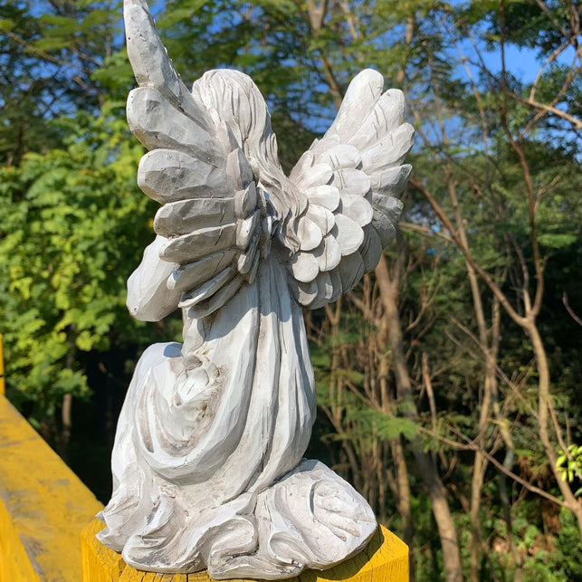 Handsider Praying Angel Garden Statue, Religious Fairy Sculpture Waterproof Decorative Figurine Art Decor for Patio, Lawn, Yard, Housewarming Ornament Present Angels Hsa-1