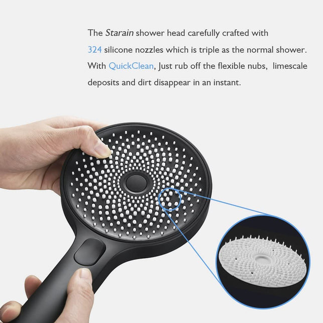 Decaura Luxury Handheld Shower Head 3-Mode Soft Rainfall Sprayer Large Hand Shower (Matt Black)