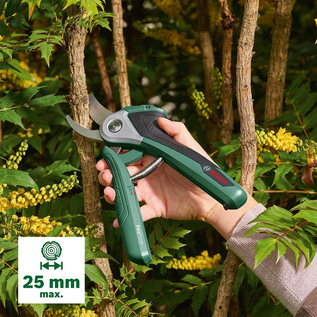 Bosch 3.6V Cordless Secateurs Pruner, Power Assist Technology, Integrated Battery, 450 Cuts per Charge, Rechargeable via Micro USB Cable (Easyprune). Made in Europe