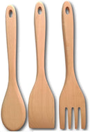 Wooden Spatula for Cooking, Wooden Spoon,Wooden Fork Handmade Organic Beech Wood Utensil for Kitchen, Natural Nonstick Hard Wood Spatulas and Wood Spoon Set, Premium Wood Cooking Set