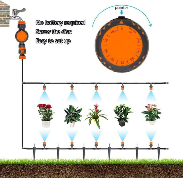 EZONEDEAL Automatic Watering Device Electronic Water Timer, Faucet Mechanical Timed Water Spray System, Greenhouse Garden Irrigation Controller Watering Controller Faucet Timer Device for Home Garden