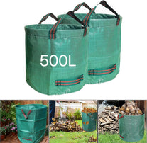 GYB 2Pcs 500L Garden Waste Bags, Reusable Garden Sacks with Handles, Heavy Duty Yard Waste Bags, Plant Waste Grass and Leaves Storage Bags