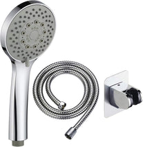 KAIYING Handheld Shower Head with 5 Spray Setting Modes, Self Adhesive Water Saving Showerhead, Multi-Functions, Bathroom Accessories W/ 59'' Hose, Bracket, Chrome