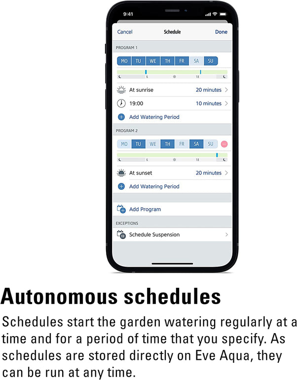 Eve Aqua – Smart Water Controller for Apple Home App or Siri, Irrigate Automatically with Schedules, Easy to Use, Remote Access, No Bridge, Bluetooth, Thread, Homekit