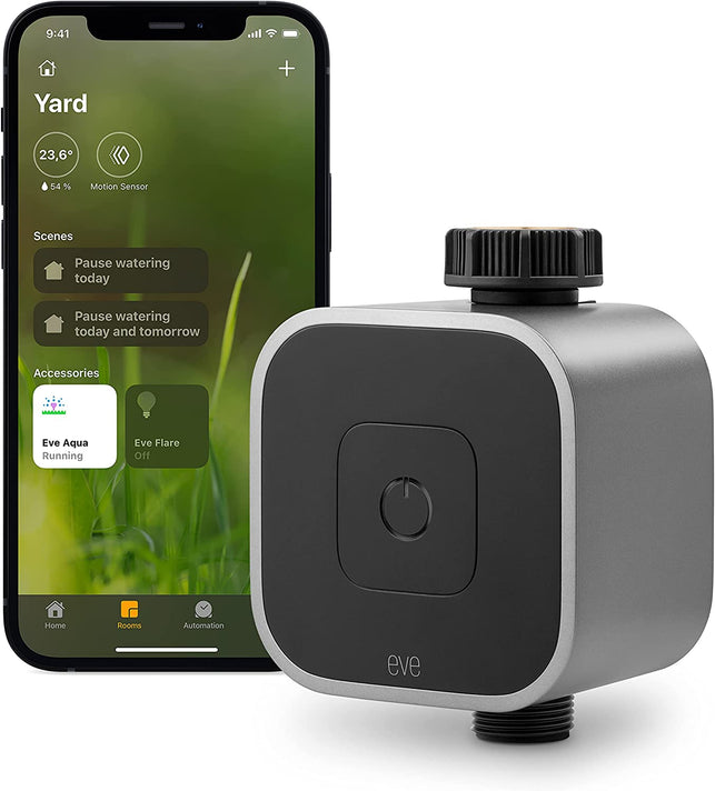 Eve Aqua – Smart Water Controller for Apple Home App or Siri, Irrigate Automatically with Schedules, Easy to Use, Remote Access, No Bridge, Bluetooth, Thread, Homekit