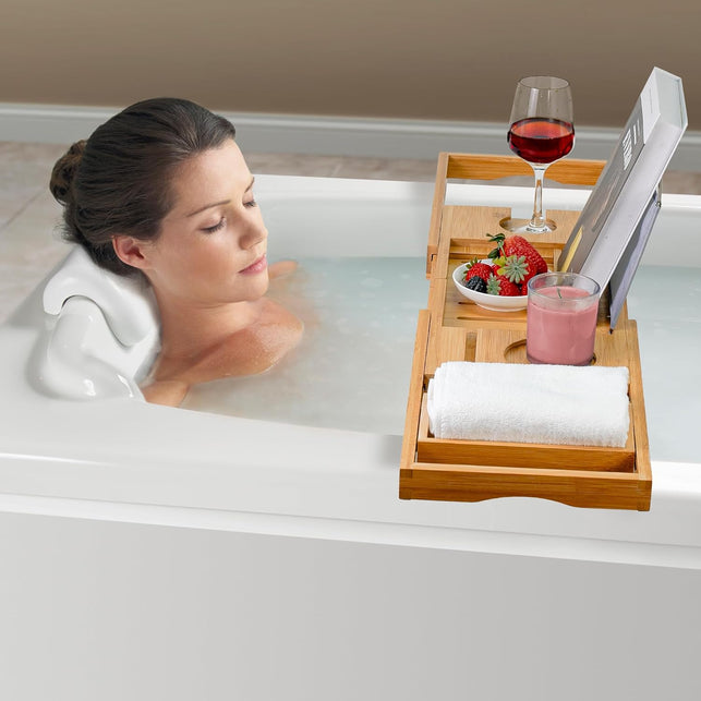 Utoplike Luxury Bamboo Bathtub Caddy and Bathtub Tray with Extending Sides the Distinctive Design Is Closer to Your Life