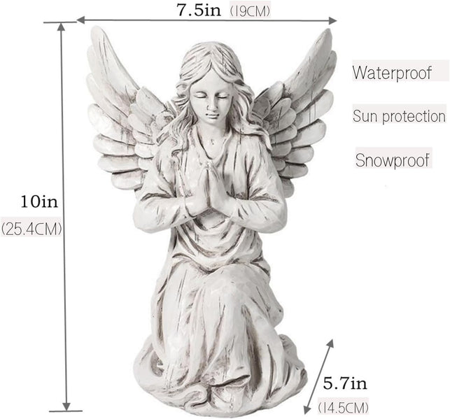 Handsider Praying Angel Garden Statue, Religious Fairy Sculpture Waterproof Decorative Figurine Art Decor for Patio, Lawn, Yard, Housewarming Ornament Present Angels Hsa-1