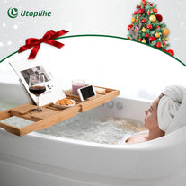 Utoplike Luxury Bamboo Bathtub Caddy and Bathtub Tray with Extending Sides the Distinctive Design Is Closer to Your Life