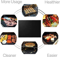 BBQ Grill Mat, 3 Bbq Grill Mats Non Stick Reusable and Baking Mesh for Indoor Outdoor BBQ Works on Gas Charcoal Electric Grill Sheets 60X40Cm