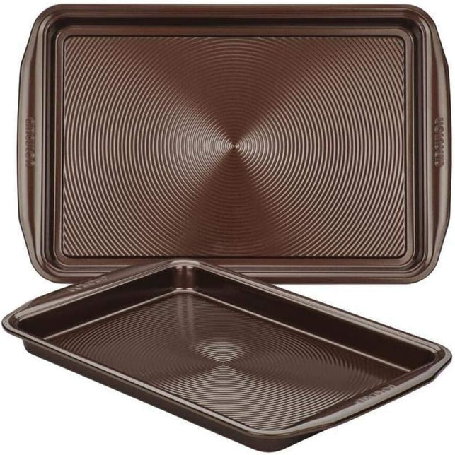 Circulon Nonstick Bakeware Set with Nonstick Cookie Sheets/Baking Sheets - 2 Piece, Chocolate Brown, Set (9" X 13" & 10" X 15")