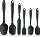 6 Pieces Silicone Spatula Set, Non Stick Rubber Spatula Kitchen Utensils for Cooking, Baking and Mixing - Seamless & Flexible, Bpa-Free, Dishwasher Safe (Black)