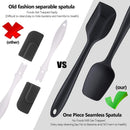 6 Pieces Silicone Spatula Set, Non Stick Rubber Spatula Kitchen Utensils for Cooking, Baking and Mixing - Seamless & Flexible, Bpa-Free, Dishwasher Safe (Black)